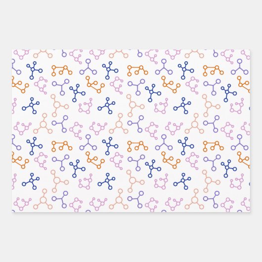 einfaches Muster für wissenschaftliche Moleküle Geschenkpapier Set (Vorderseite)