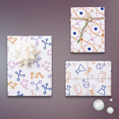 einfaches Muster für wissenschaftliche Moleküle Geschenkpapier Set
