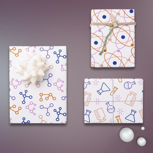 einfaches Muster für wissenschaftliche Moleküle Geschenkpapier Set