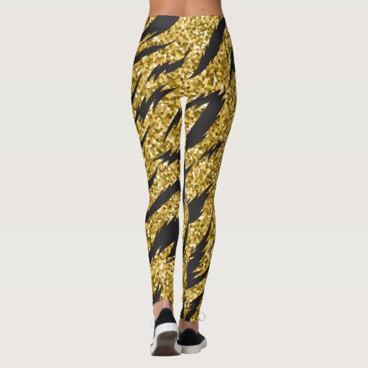einfaches Muster goldener Tigerstreifen Leggings (Rückseite)