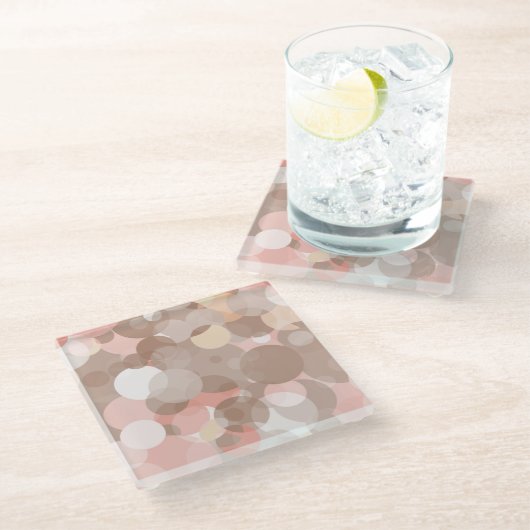 Einfaches Muster - Kreise Glasuntersetzer (Schrägansicht)