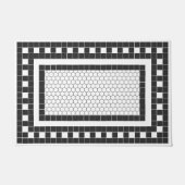 Einfaches Muster Schwarz-Weiß-Fliesen-Design Fußmatte (Vorderseite)