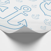 Einfaches Muster weißer Anker Geschenkpapier (Ecke)