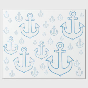 Einfaches Muster weißer Anker Geschenkpapier
