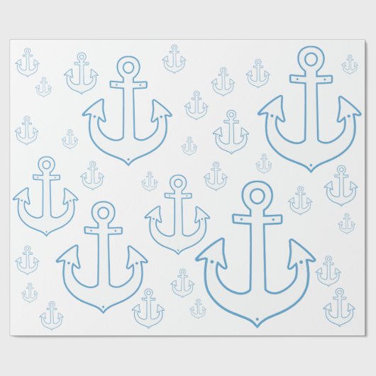 Einfaches Muster weißer Anker Geschenkpapier (Flach)