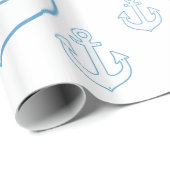 Einfaches Muster weißer Anker Geschenkpapier (Rolleneckpunkt)