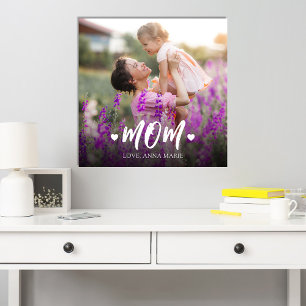 Einfaches Mutter-Herz personalisiert Fotodruck