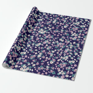 Einfaches nahtloses Blumenmuster mit hellen Farben Geschenkpapier