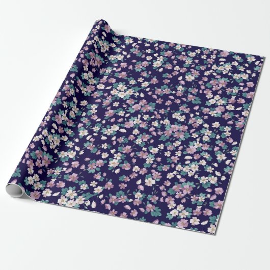 Einfaches, nahtloses Blumenmuster mit hellen Farbt Geschenkpapier (Ungerollt)