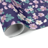 Einfaches, nahtloses Blumenmuster mit hellen Farbt Geschenkpapier (Rolleneckpunkt)