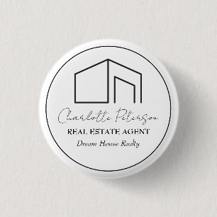 Einfaches Namensschild für Immobilienmakler Button