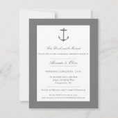 Einfaches Nautic Anchor Probe Dinner | Grau Einladung (Vorderseite)
