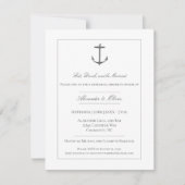 Einfaches Nautic Anchor Probe Dinner | weiß Einladung (Vorderseite)