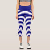 Einfaches Nautical Stripe Muster Capri Leggings (Vorderseite)