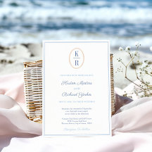Einfaches nautisches Monogramm Blau-Weiße Hochzeit