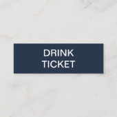 Einfaches Navy Blue New Wedding Drink Ticket (Vorderseite)