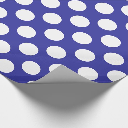 Einfaches Navy Blue und White Big Dots Muster Geschenkpapier (Ecke)