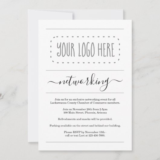 Einfaches Networking-Event - Logo hinzufügen Einladung (Vorderseite)