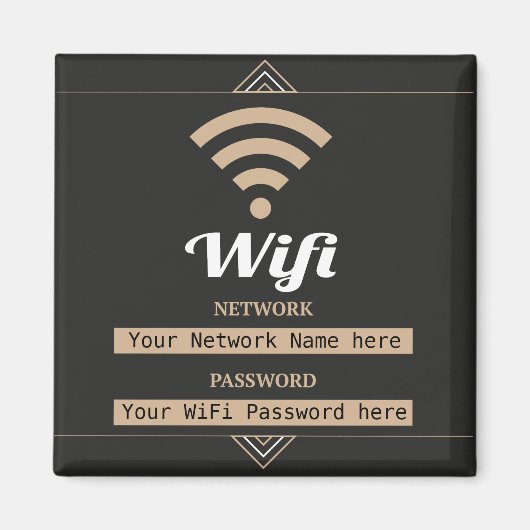 Einfaches Netzwerkkennwort für WiFi Details Magnet (Vorne)