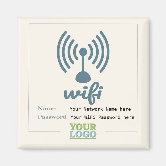 Einfaches Netzwerkkennwort für WiFi Details Magnet (Vorne)