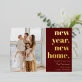Einfaches Neujahrsfest - Neue Zuhause Folien Feiertagskarte (Stehend vorne)