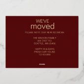 Einfaches Neujahrsfest - Neue Zuhause Folien Feiertagskarte (Rückseite)