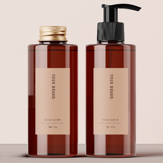 Einfaches neutrales Beige-Chic-Etikett Lebensmitteletikett