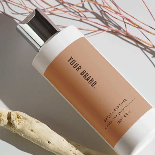 Einfaches neutrales Beige-Chic-Etikett Lebensmitteletikett