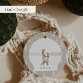 Einfaches neutrales, doppelseitiges Personalisiert Keramik Ornament