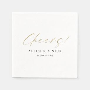 Einfaches neutrales Goldjubiläum, Napkins hochzack Serviette