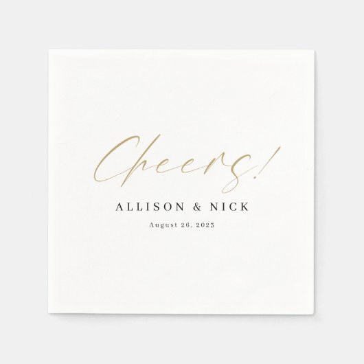 Einfaches neutrales Goldjubiläum, Napkins hochzack Serviette (Vorderseite)