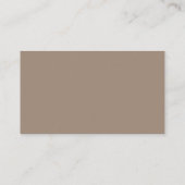 Einfaches neutrales Khaki Telefonnummerkarte (Rückseite)