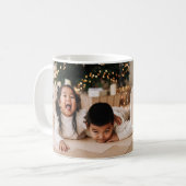 Einfaches neutrales Monogramm-Zwei-Foto Kaffeetasse (Vorderseite Links)