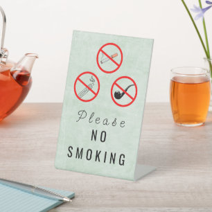 einfaches Nichtraucher-Tischschild Sockelschild