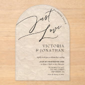 Einfaches Nichts Extravagant nur Liebe Hochzeit Acryleinladungen (Vorderseite)