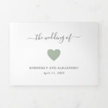 Einfaches Niedlich Heart Foto Moderne Grüne Hochze