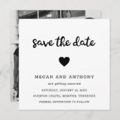 Einfaches Niedlich Heart Foto Moderne Hochzeit Save The Date (Vorne/Hinten)