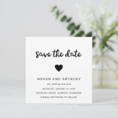 Einfaches Niedlich Heart Foto Moderne Hochzeit Save The Date (Stehend Vorderseite)