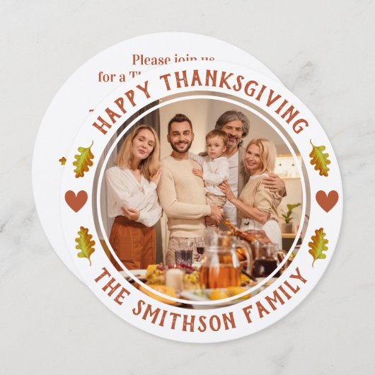 Einfaches Niedlicher Fall Erntedank Family Meetup Einladung (Vorne/Hinten)
