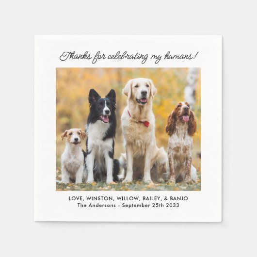 Einfaches Niedlicher Hund Foto Moderne Personalisi Serviette (Vorderseite)