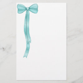 Einfaches Niedliches Aquamarines Blue Bow Briefpapier