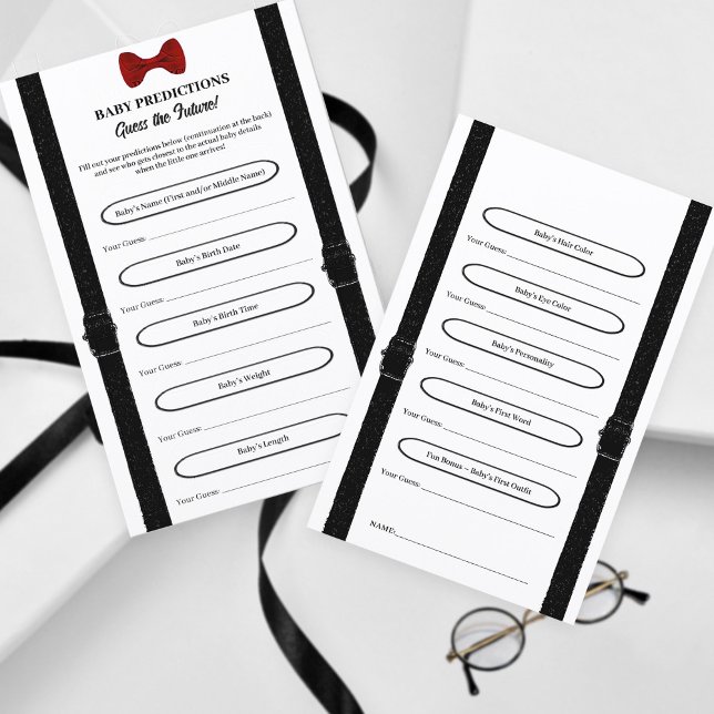 Einfaches Niedliches Baby Shower Predictions Card  (Von Creator hochgeladen)