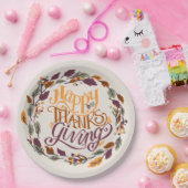 Einfaches Niedliches Glück Erntedankend Pumpkin Fa Pappteller (Party)