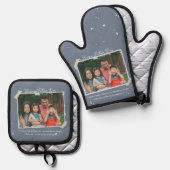 Einfaches Niedliches Glück Vatertag Grußgeschenk Ofenhandschuh & Topflappen-Set (Vorderseite/Rückseite)