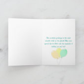 Einfaches niedliches Häschen mit Ballons Karte (Innenseite)