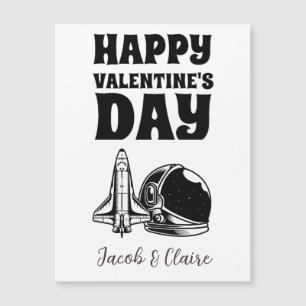 Einfaches niedliches Herz Frohen Valentinstag Paar Magnetkarte