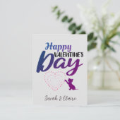 Einfaches Niedliches Herz Happy Valentines Day Cou (Stehend Vorderseite)