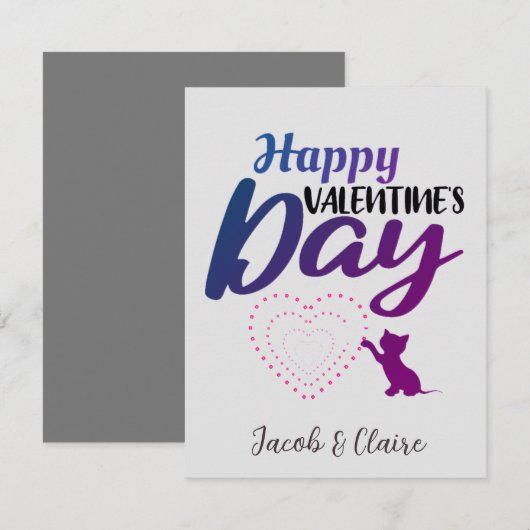 Einfaches Niedliches Herz Happy Valentines Day Cou (Vorne/Hinten)