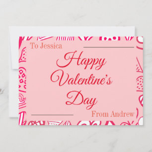Einfaches Niedliches Herz Happy Valentines Day Cou Feiertagskarte