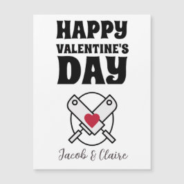 Einfaches Niedliches Herz Happy Valentines Day Cou Magnetkarte